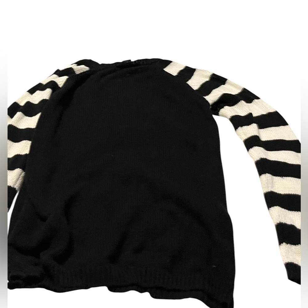 Nightmare Before Christmas ~ Large Sweater ~ Black & White w/ Jack Skelington - Picture 3 of 4